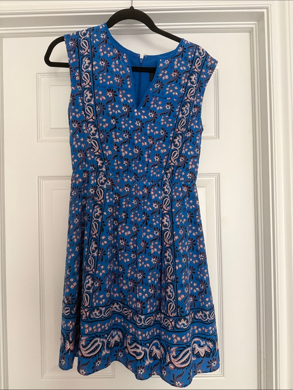 J. Crew Blue Floral Sleeveless Mini Dress
